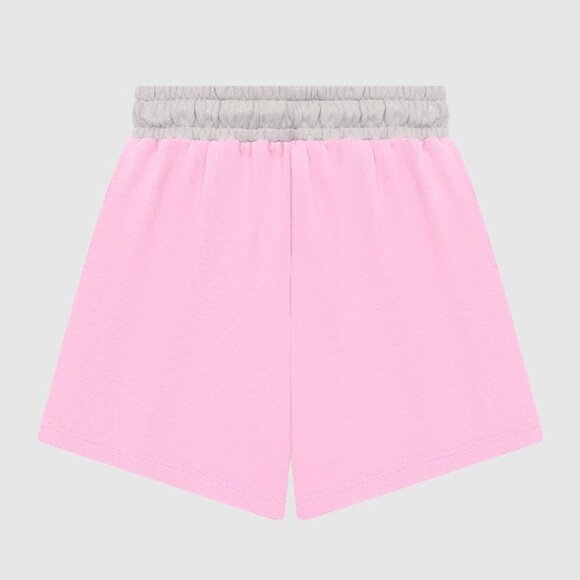 B.Sure Pink And Grey Drawstring Shorts - Picture 2 of 4